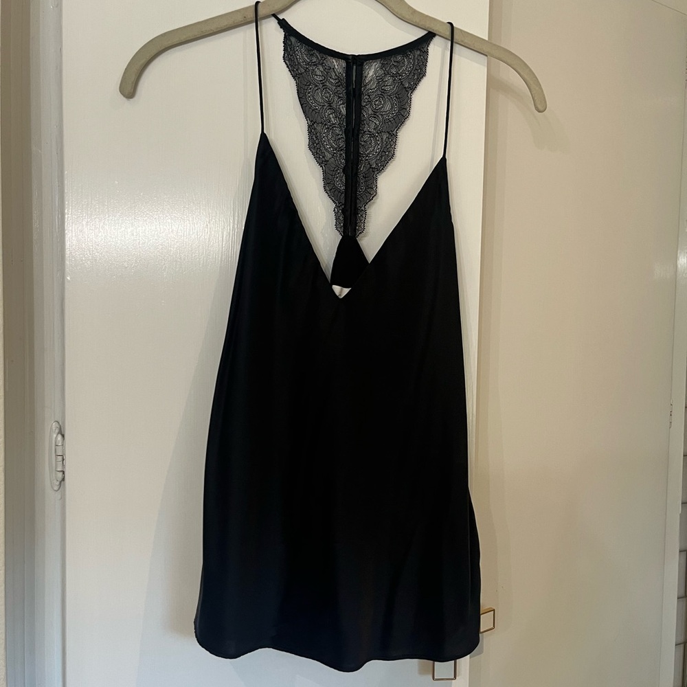 Cami NYC Black Lace Detail Tank with Matching Pants